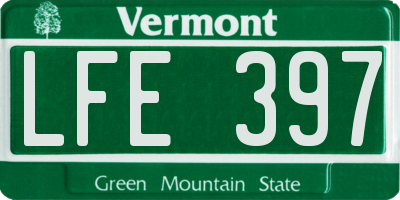 VT license plate LFE397