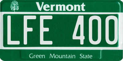 VT license plate LFE400