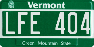 VT license plate LFE404