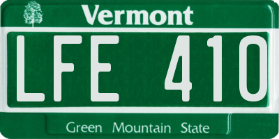 VT license plate LFE410