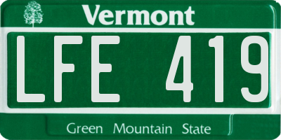 VT license plate LFE419