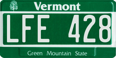 VT license plate LFE428