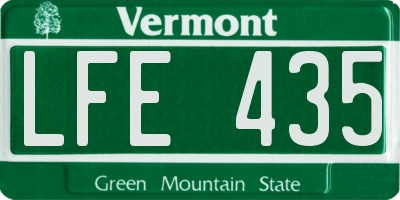 VT license plate LFE435