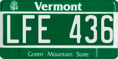 VT license plate LFE436
