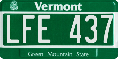 VT license plate LFE437