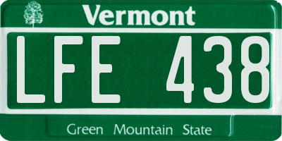 VT license plate LFE438