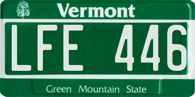 VT license plate LFE446
