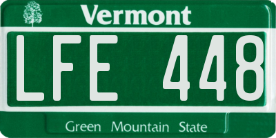 VT license plate LFE448