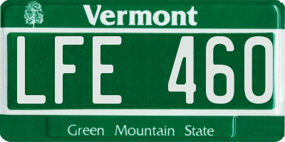 VT license plate LFE460
