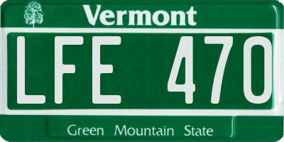 VT license plate LFE470