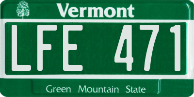VT license plate LFE471