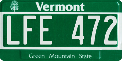 VT license plate LFE472