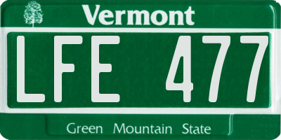 VT license plate LFE477