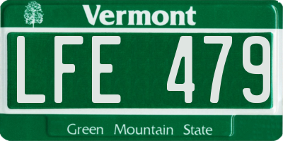 VT license plate LFE479