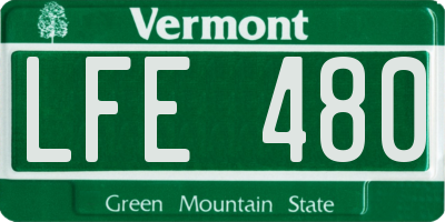 VT license plate LFE480