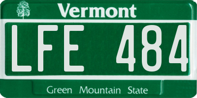 VT license plate LFE484