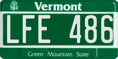 VT license plate LFE486