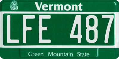 VT license plate LFE487