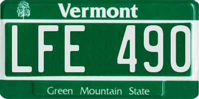 VT license plate LFE490