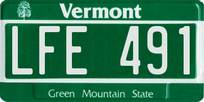 VT license plate LFE491