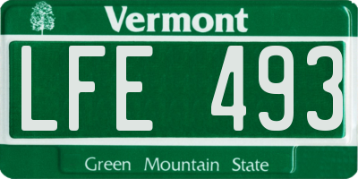 VT license plate LFE493