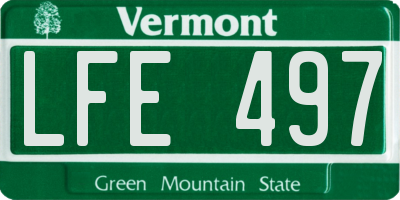 VT license plate LFE497