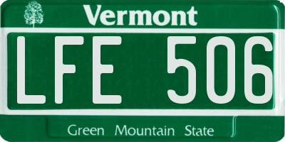 VT license plate LFE506