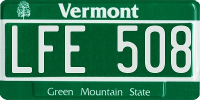 VT license plate LFE508