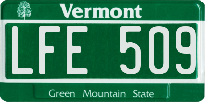 VT license plate LFE509