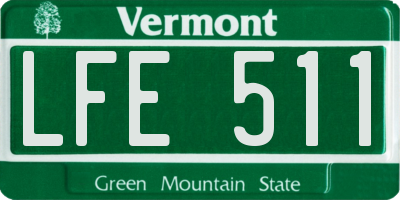 VT license plate LFE511