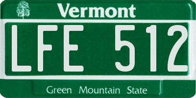VT license plate LFE512