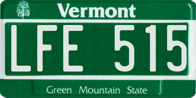 VT license plate LFE515