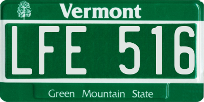 VT license plate LFE516