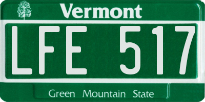 VT license plate LFE517