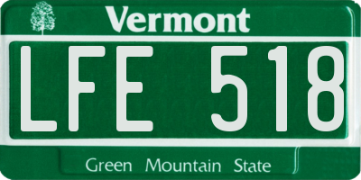 VT license plate LFE518