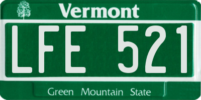 VT license plate LFE521