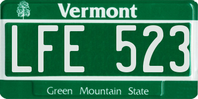 VT license plate LFE523