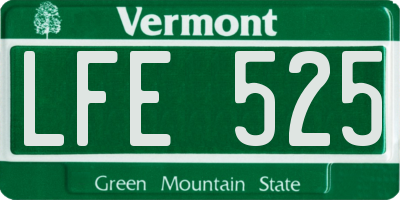 VT license plate LFE525