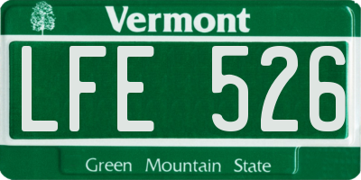 VT license plate LFE526