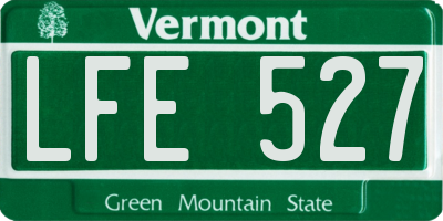 VT license plate LFE527
