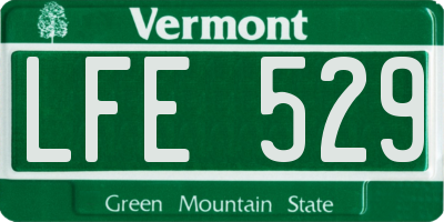 VT license plate LFE529