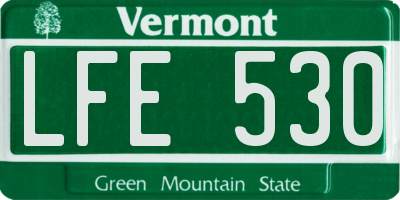 VT license plate LFE530