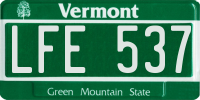 VT license plate LFE537