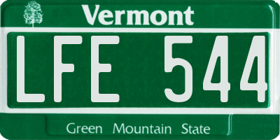 VT license plate LFE544
