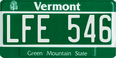 VT license plate LFE546