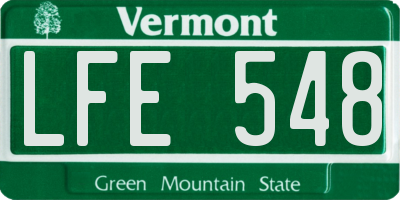 VT license plate LFE548