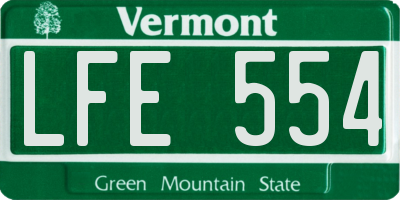 VT license plate LFE554