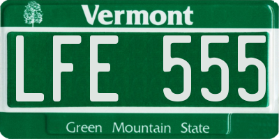 VT license plate LFE555