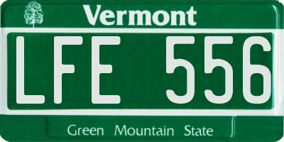 VT license plate LFE556