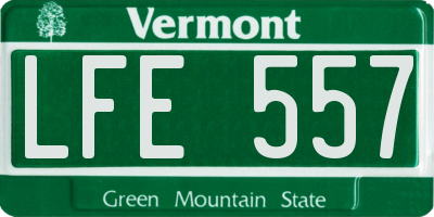 VT license plate LFE557